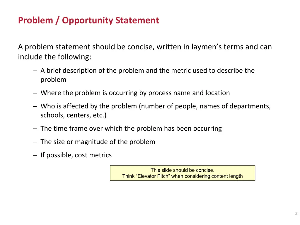 problem opportunity statement