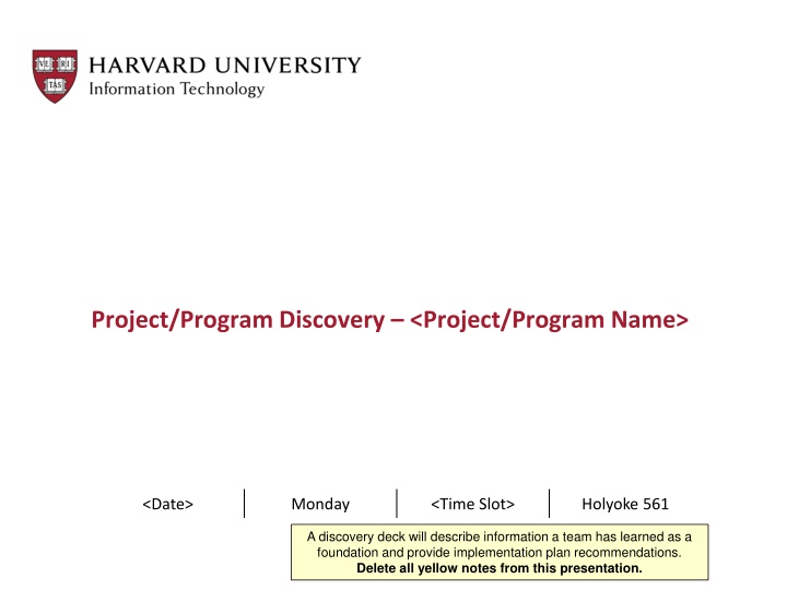 project program discovery project program name