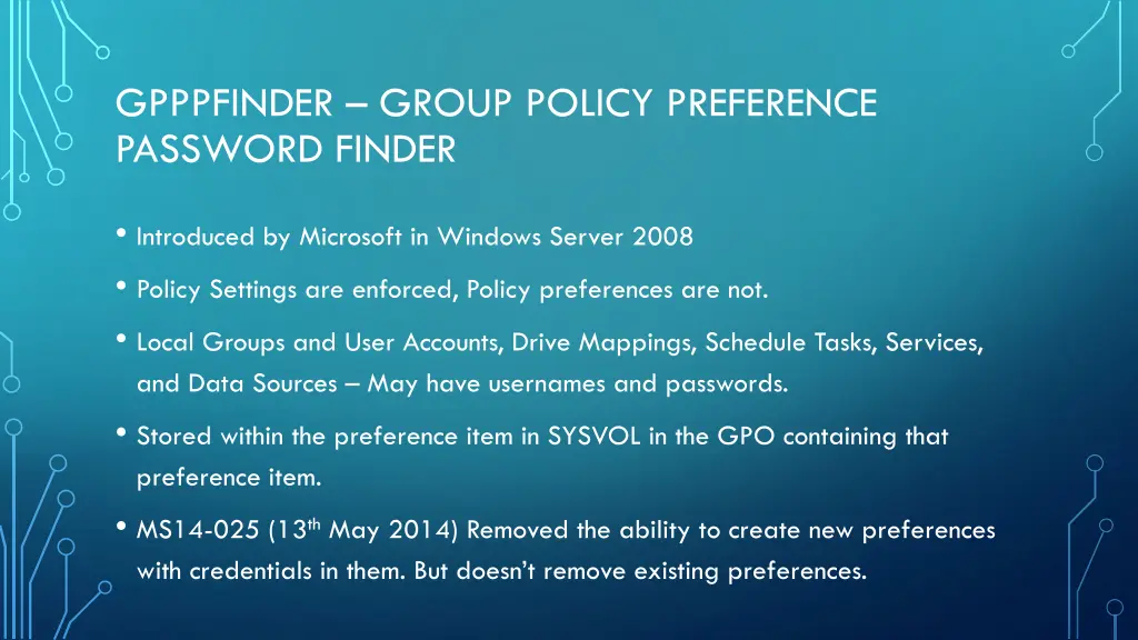 gpppfinder group policy preference password finder