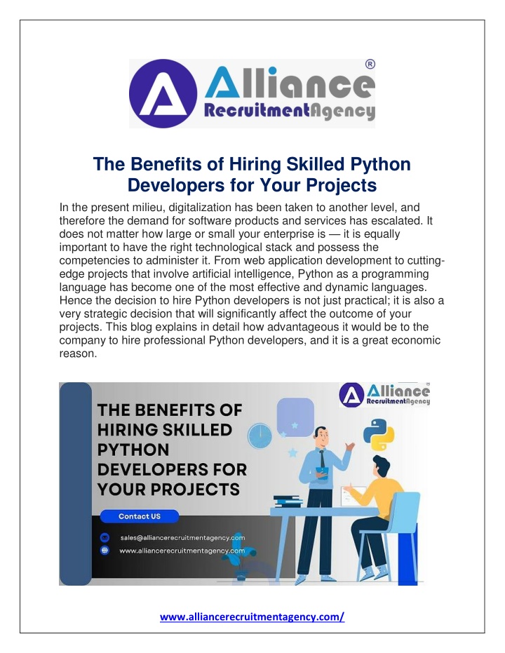 the benefits of hiring skilled python developers