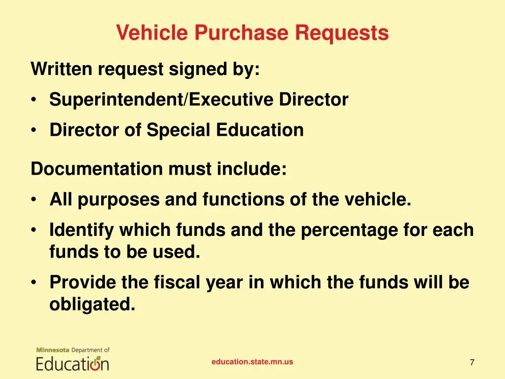 vehicle purchase requests