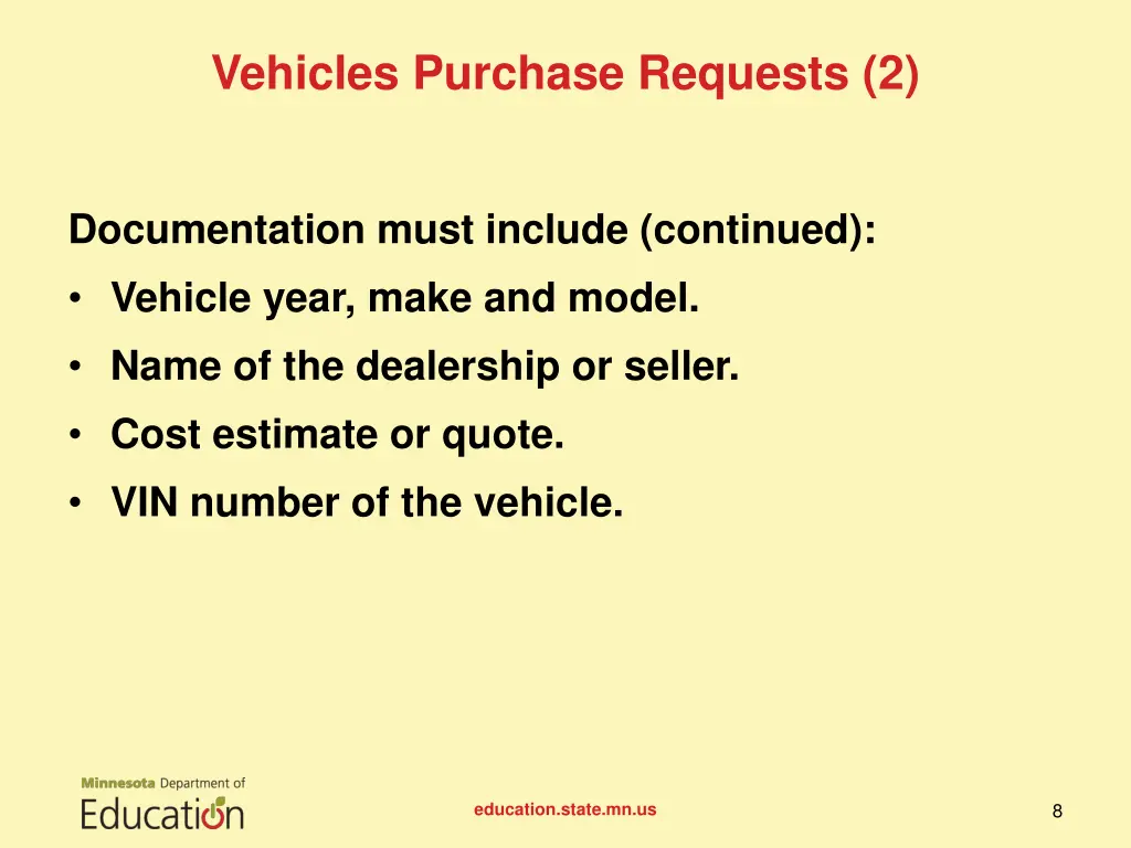 vehicles purchase requests 2