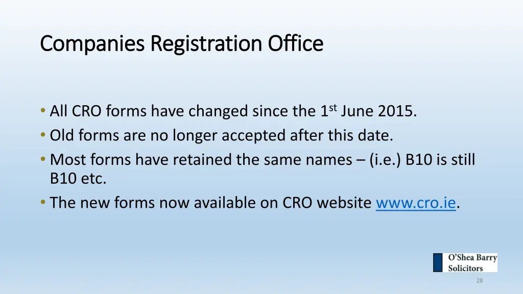 companies registration office companies