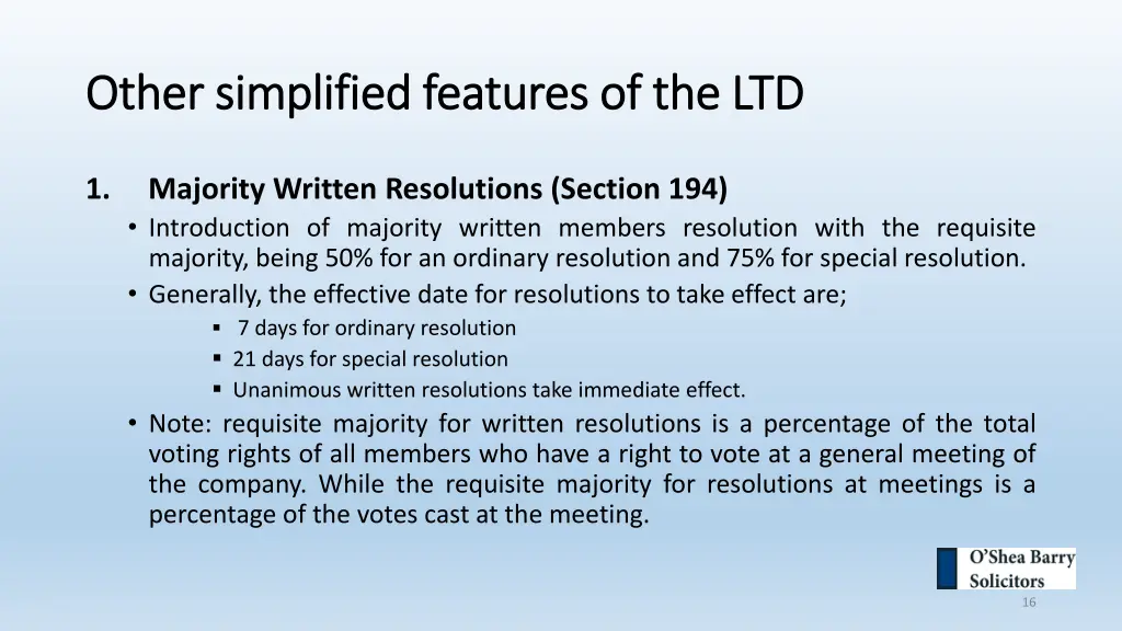 other simplified features of the ltd other