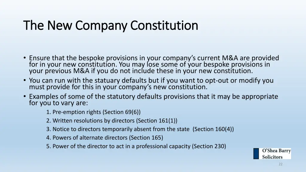 the new company constitution the new company 2