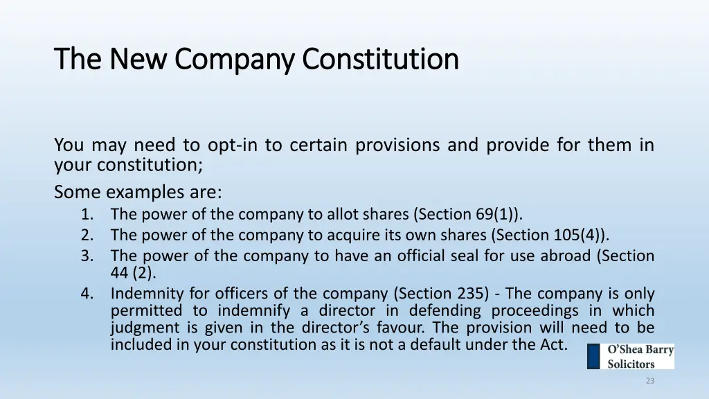 the new company constitution the new company 3