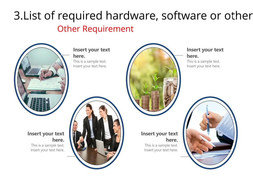 3 list of required hardware software or other 2