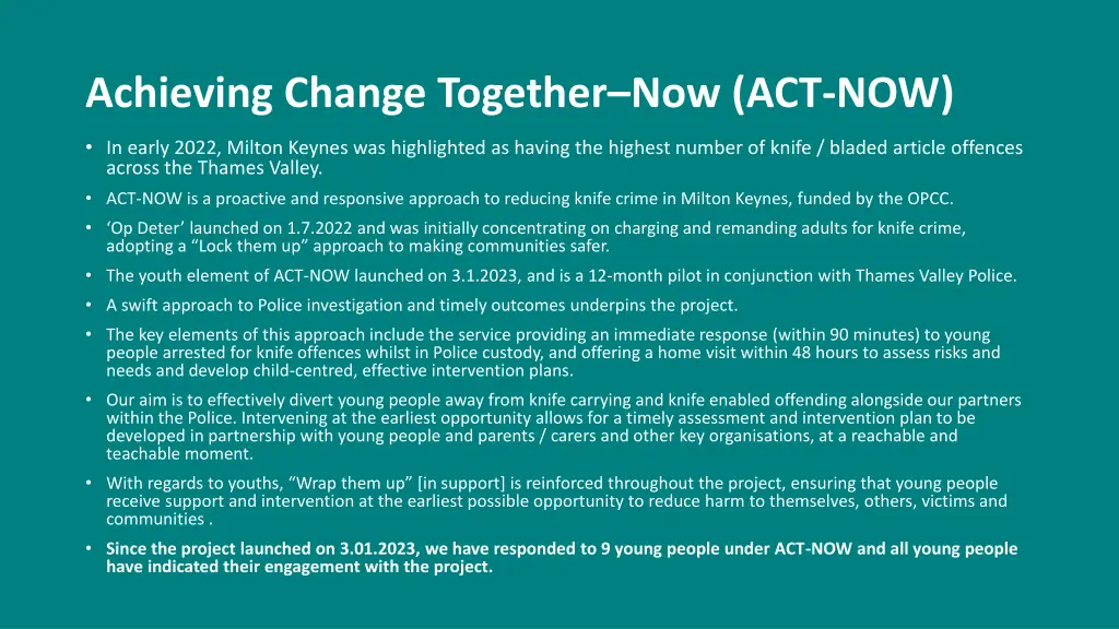 achieving change together now act now