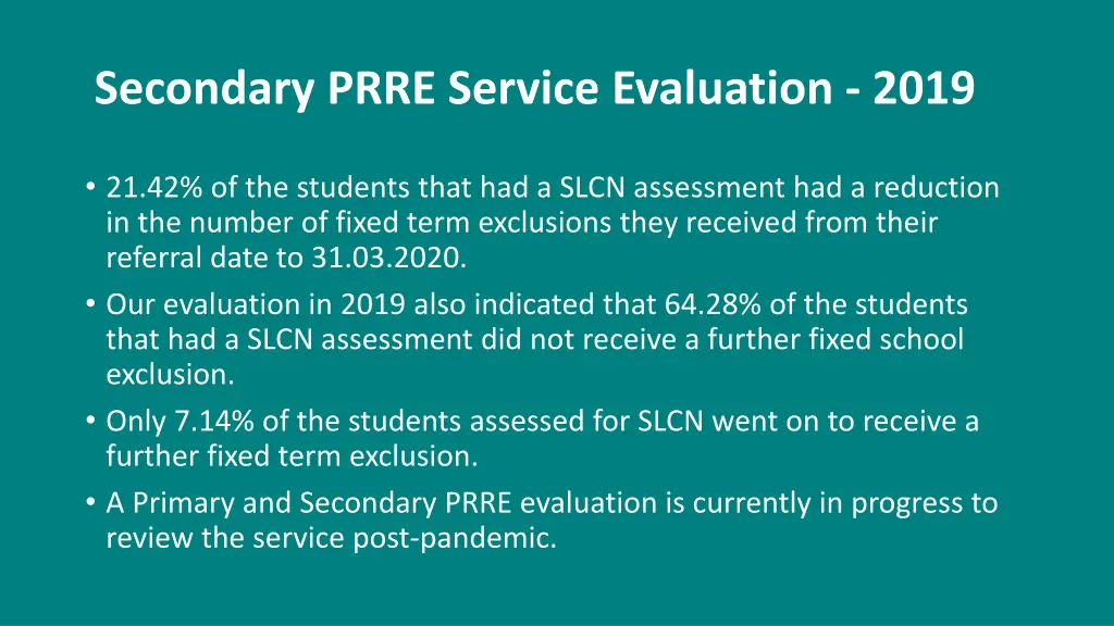 secondary prre service evaluation 2019