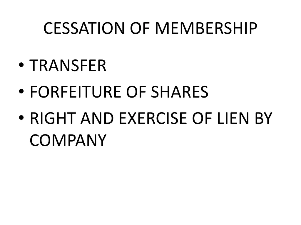 cessation of membership