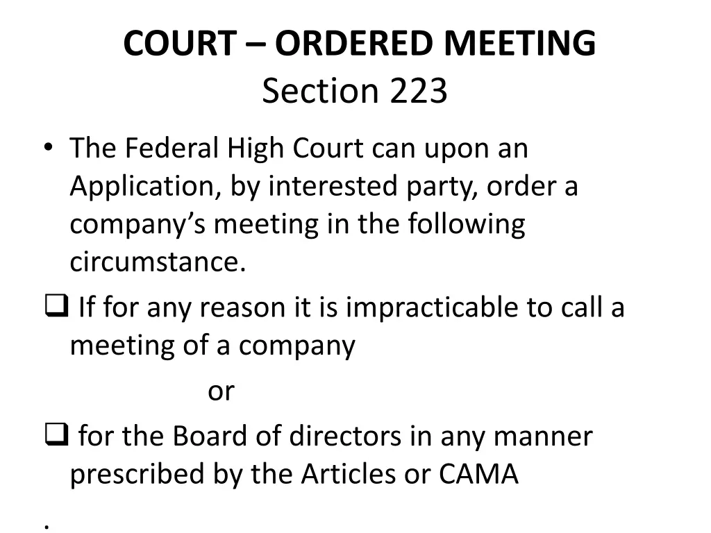 court ordered meeting section 223