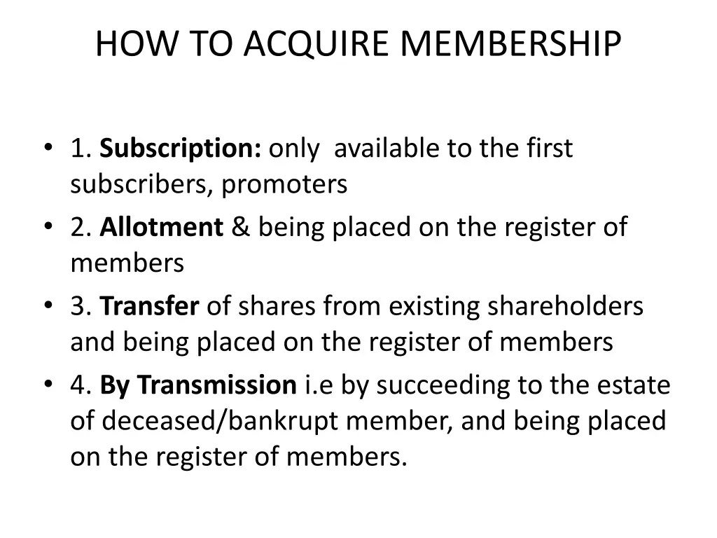 how to acquire membership