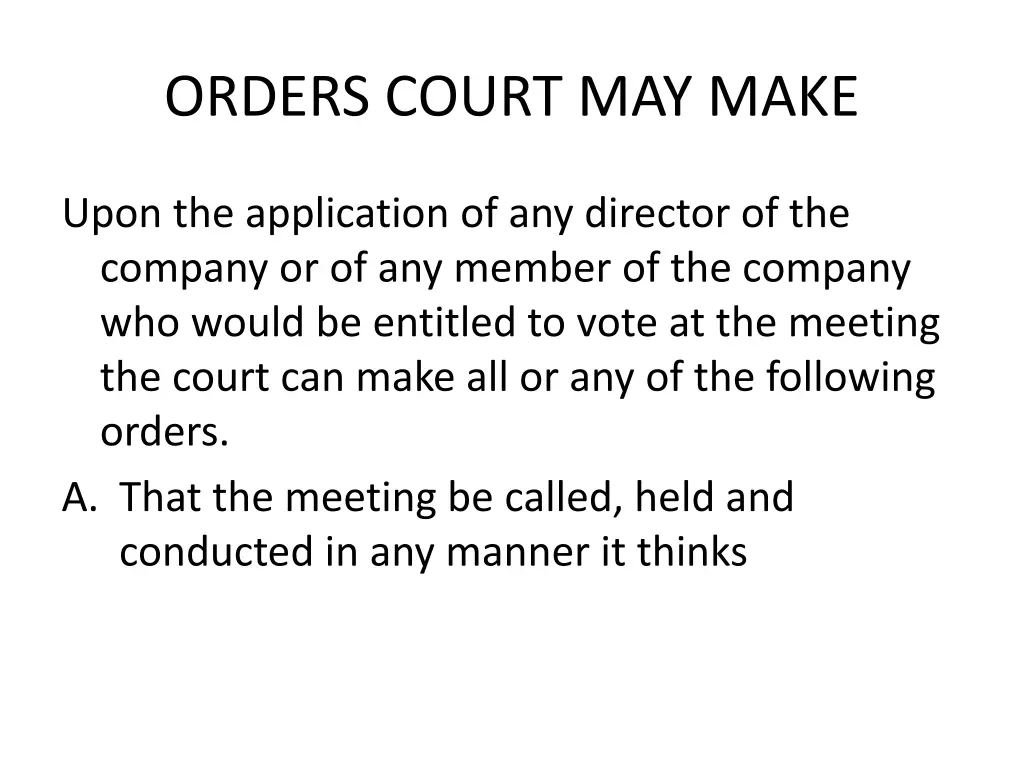 orders court may make