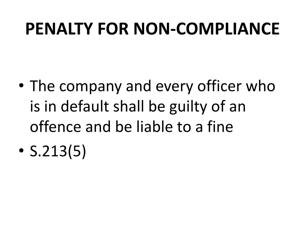 penalty for non compliance