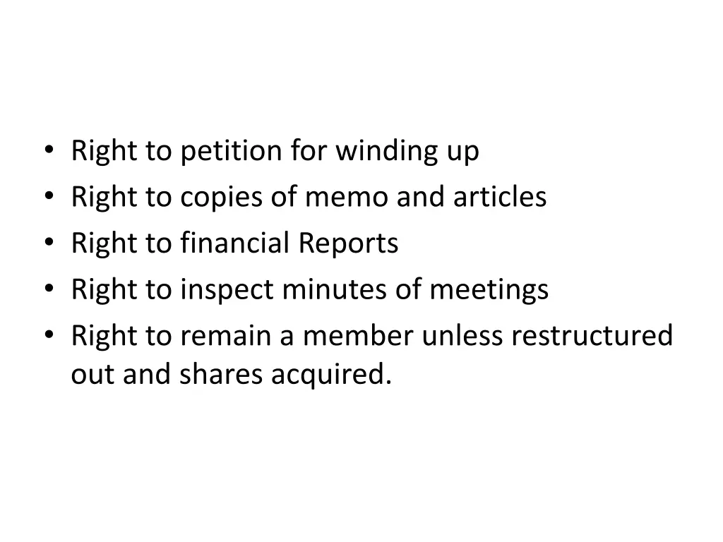 right to petition for winding up right to copies