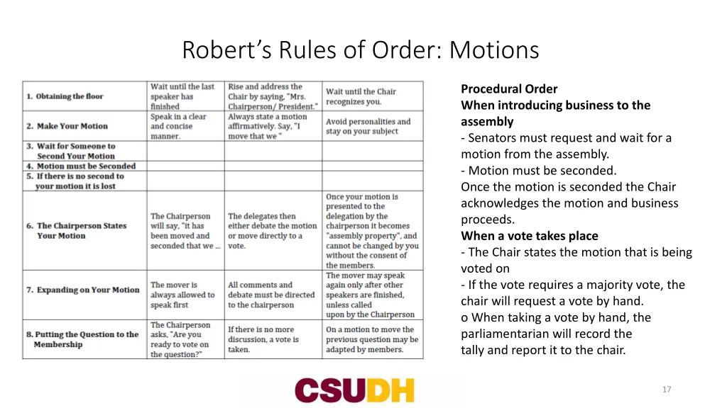 robert s rules of order motions