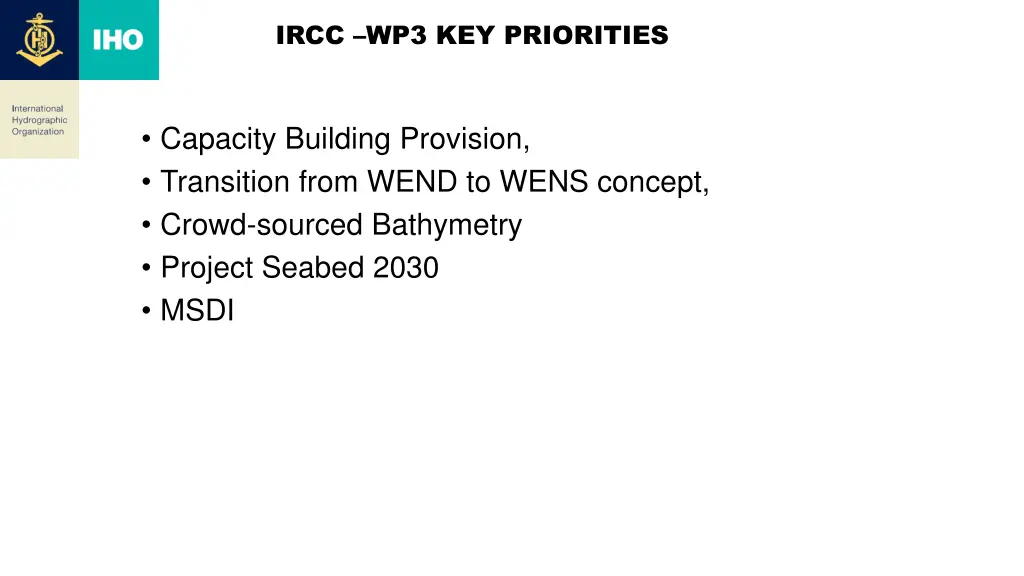 ircc wp3 key priorities