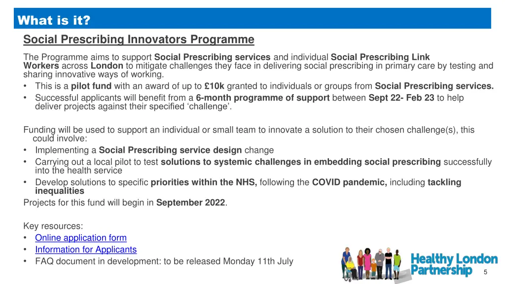 what is it social prescribing innovators programme