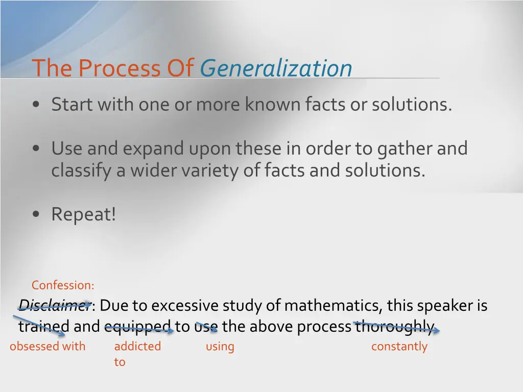 the process of generalization