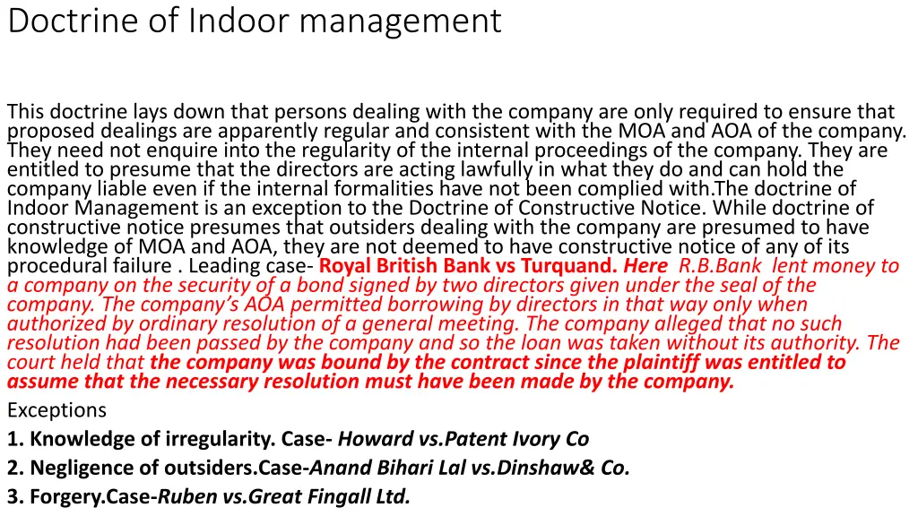 doctrine of indoor management