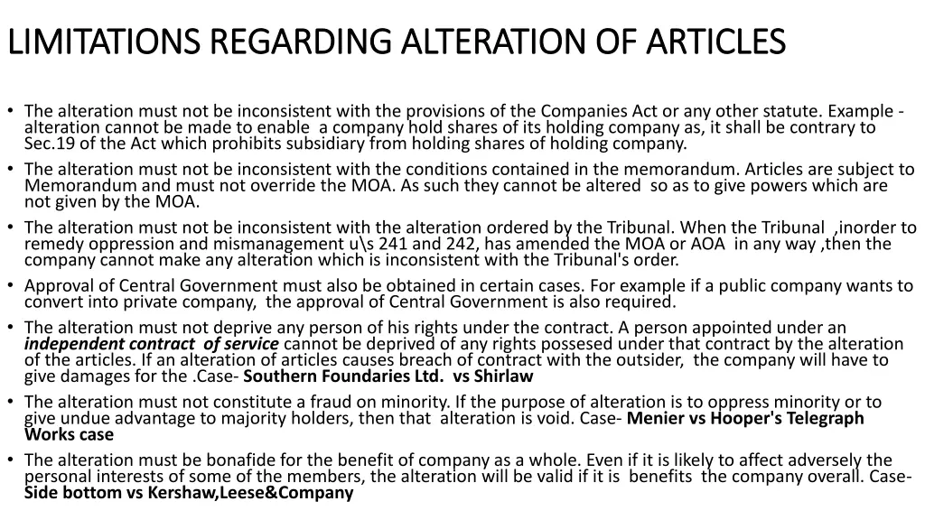 limitations regarding alteration of articles