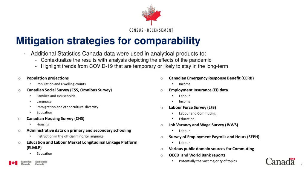 mitigation strategies for comparability 1