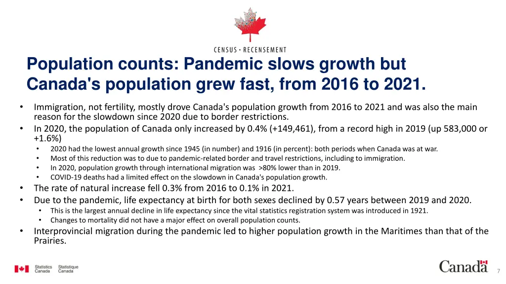 population counts pandemic slows growth