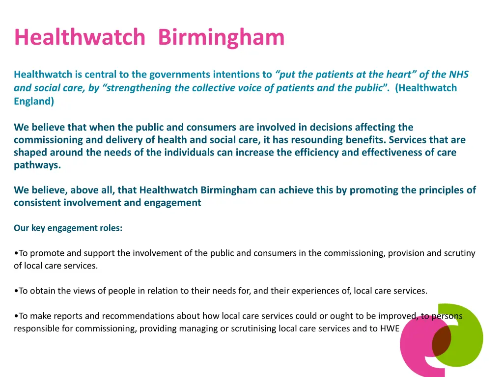 healthwatch birmingham