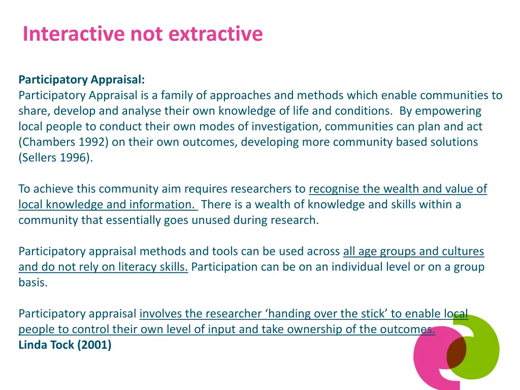 interactive not extractive