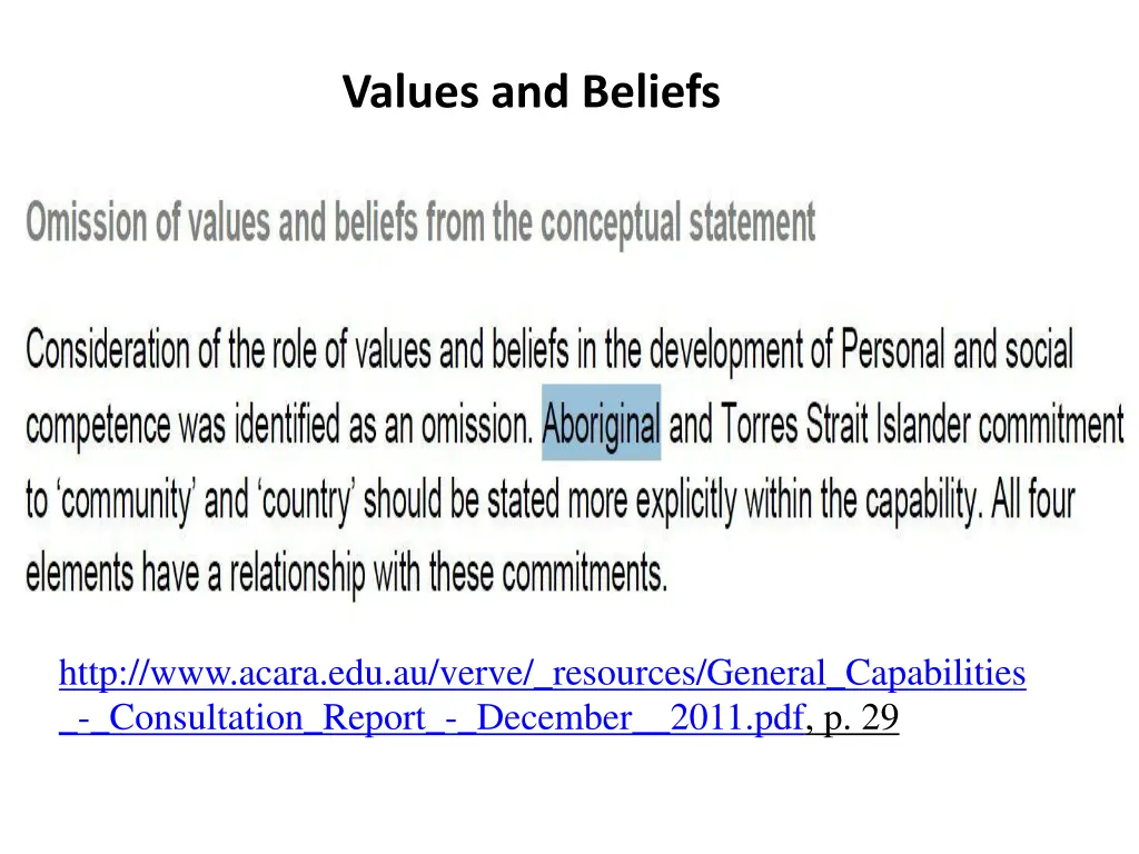 values and beliefs