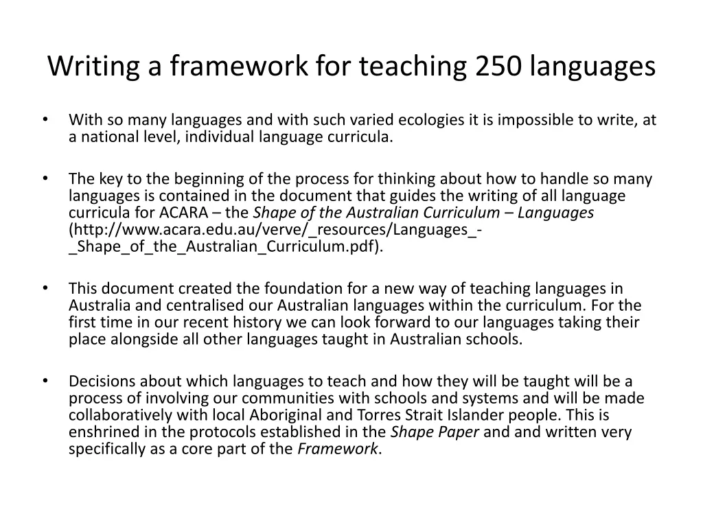 writing a framework for teaching 250 languages