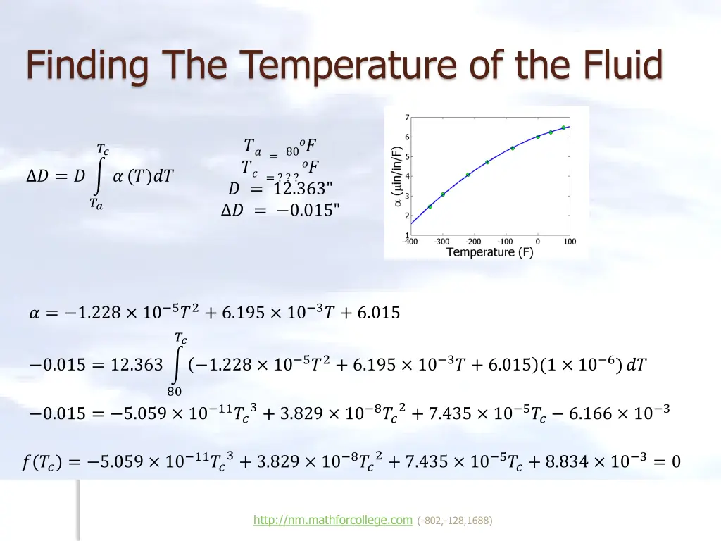 finding the temperature of the fluid 1