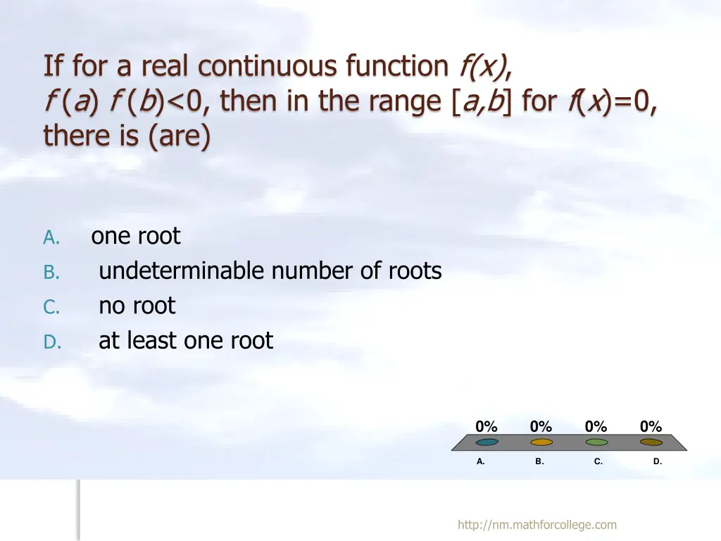 if for a real continuous function