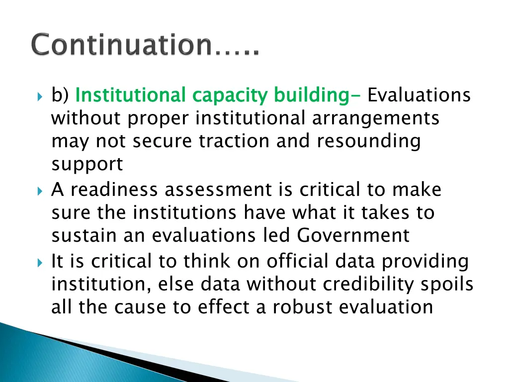 b institutional capacity building without proper