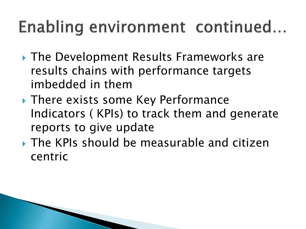 the development results frameworks are results