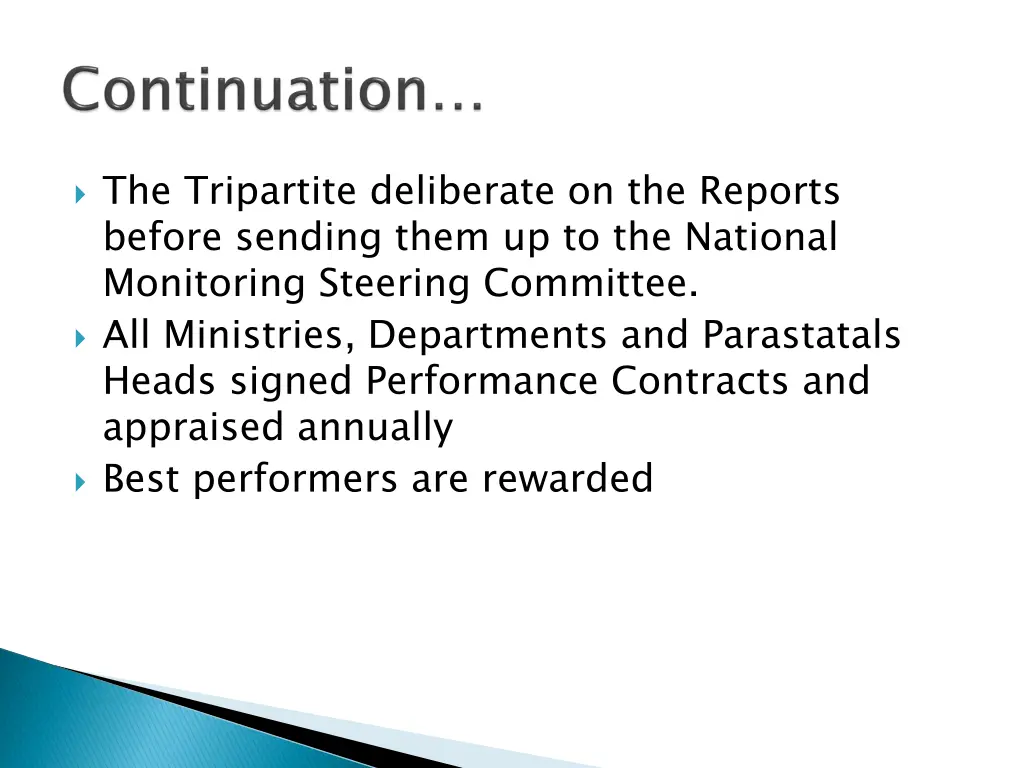 the tripartite deliberate on the reports before