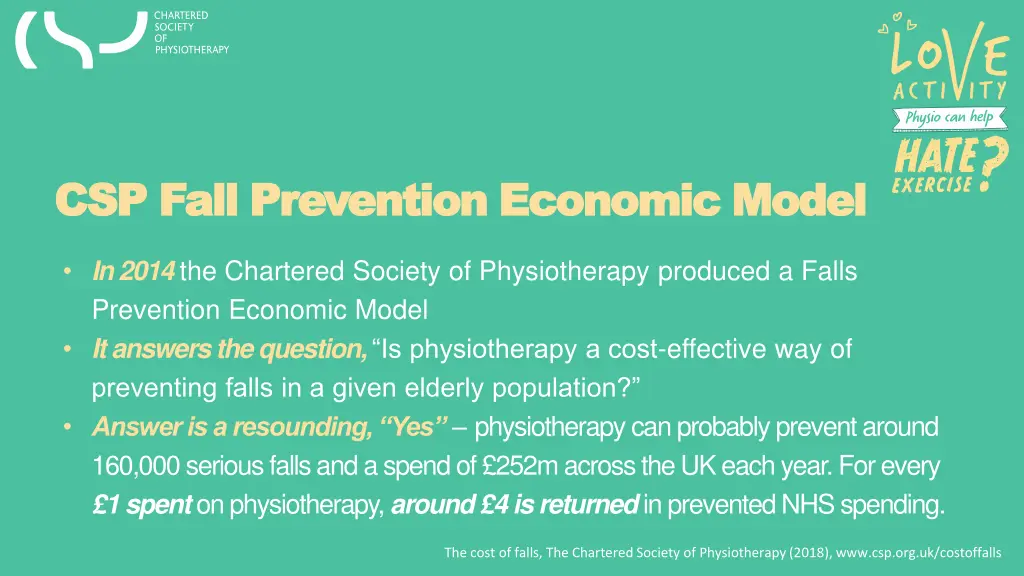 csp fall prevention economic model csp fall