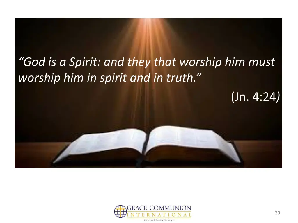 god is a spirit and they that worship him must