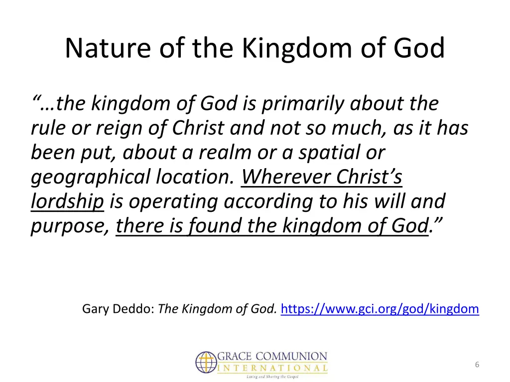 nature of the kingdom of god