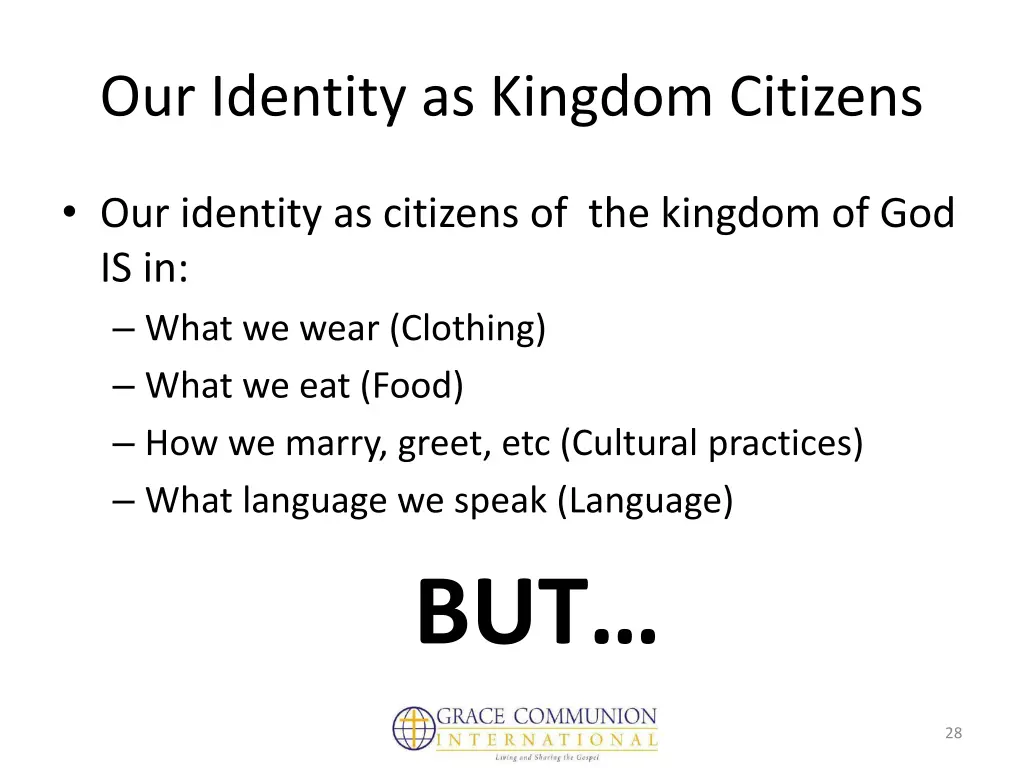 our identity as kingdom citizens