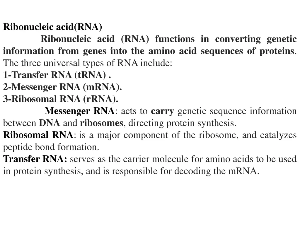 ribonucleic acid rna ribonucleic acid