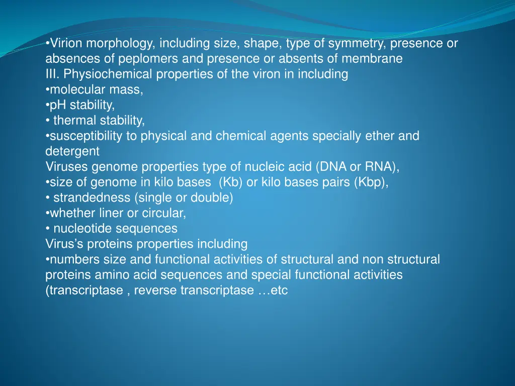 virion morphology including size shape type