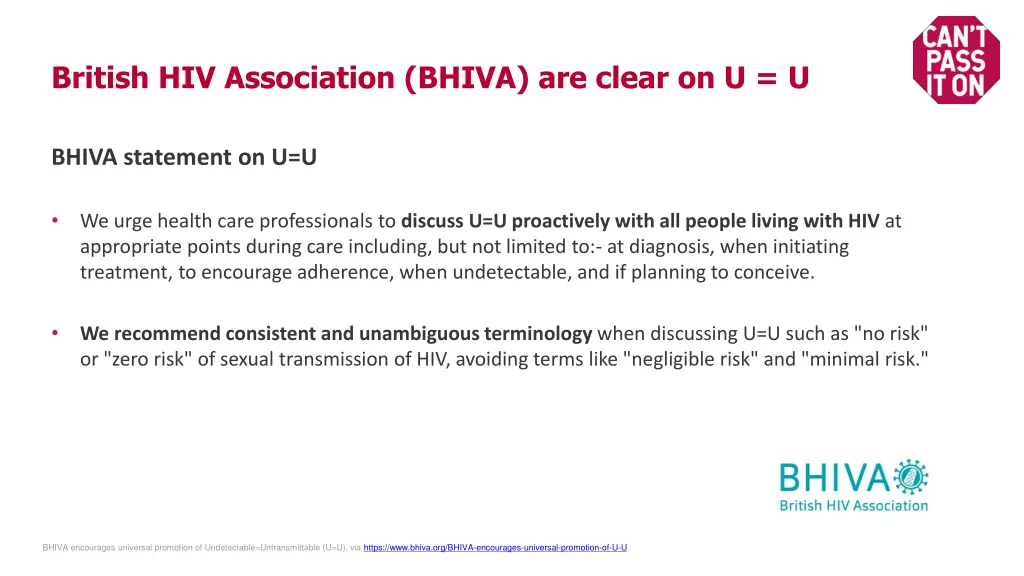 british hiv association bhiva are clear on u u