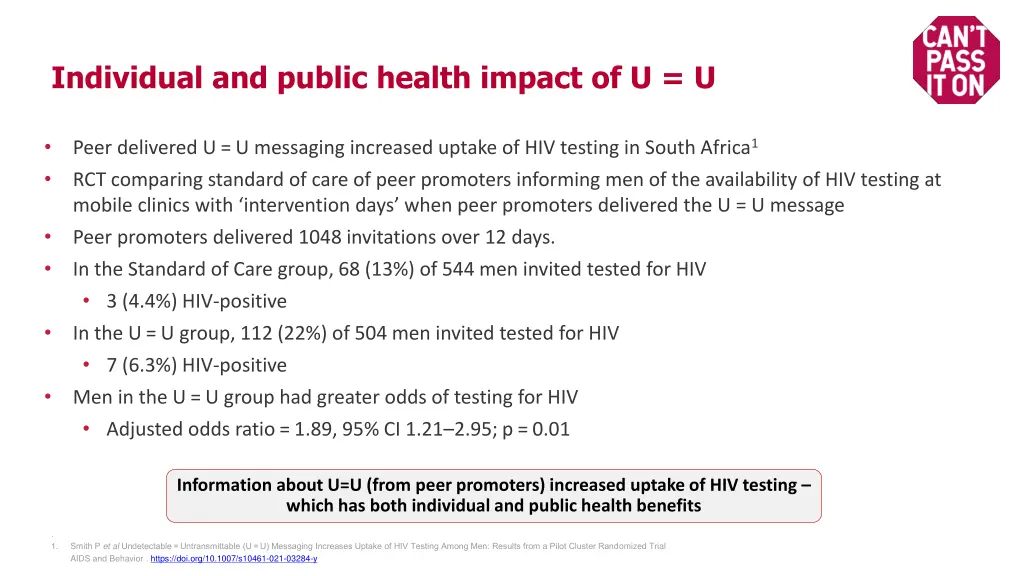 individual and public health impact of u u