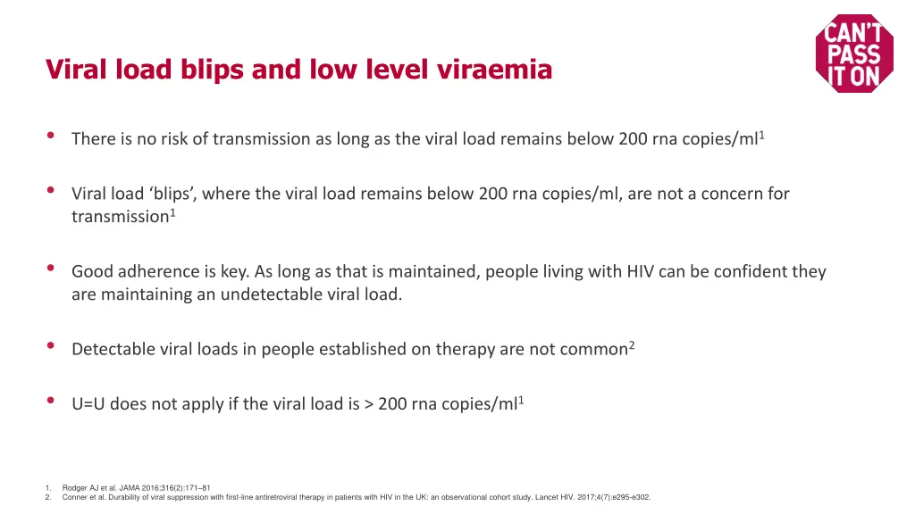 viral load blips and low level viraemia