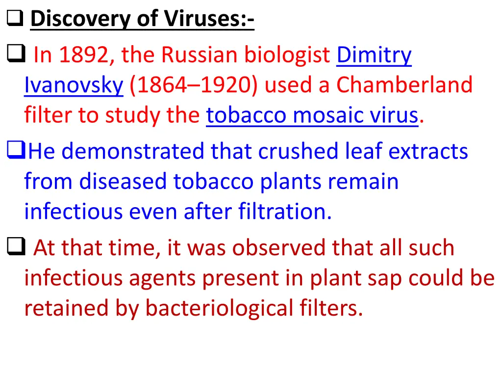 discovery of viruses in 1892 the russian