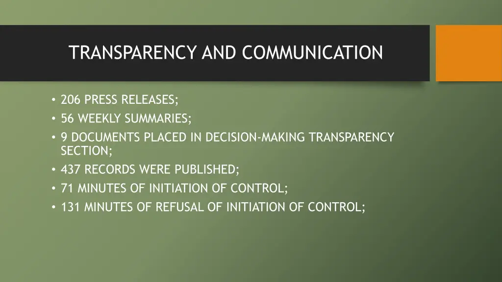 transparency and communication