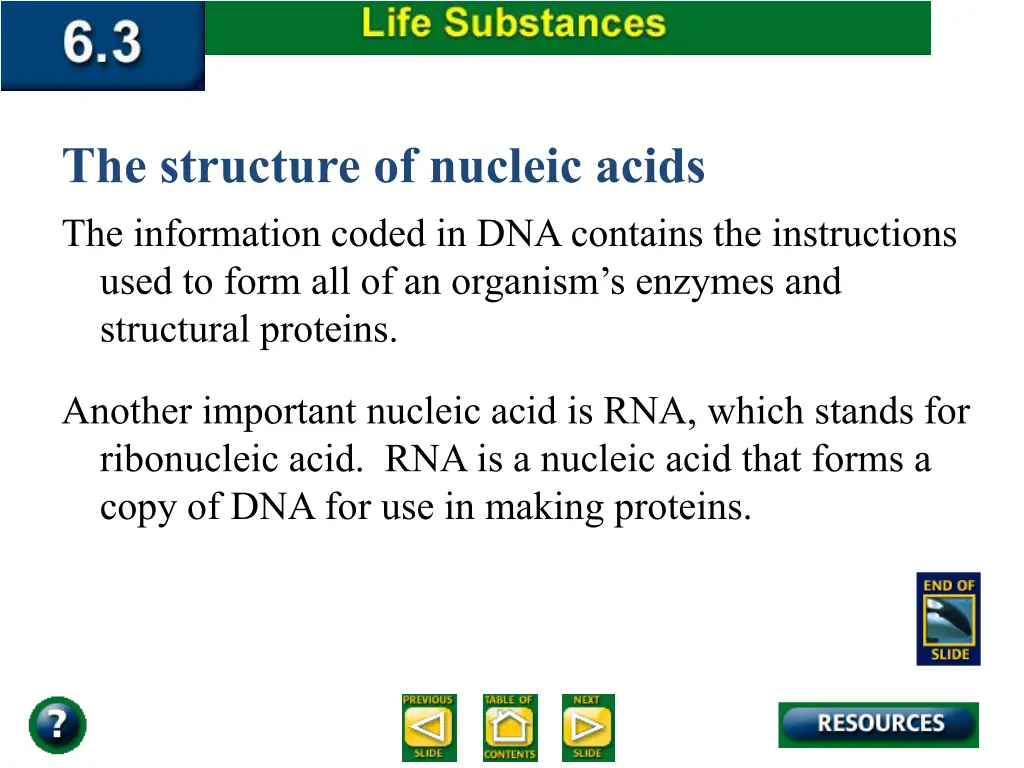 the structure of nucleic acids the information