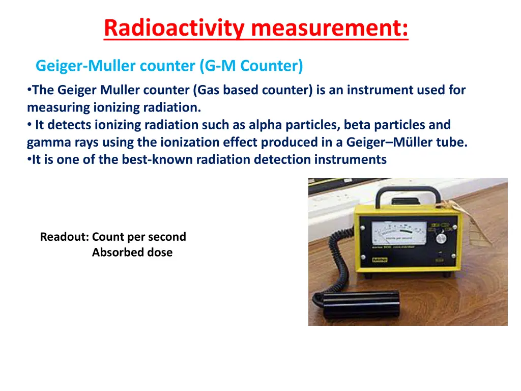 radioactivity measurement