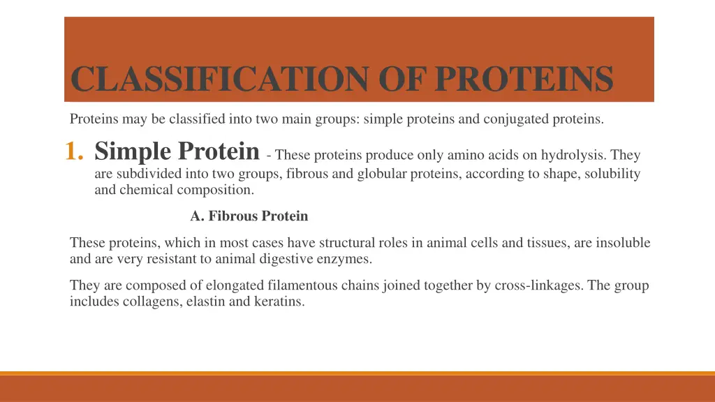 classification of proteins